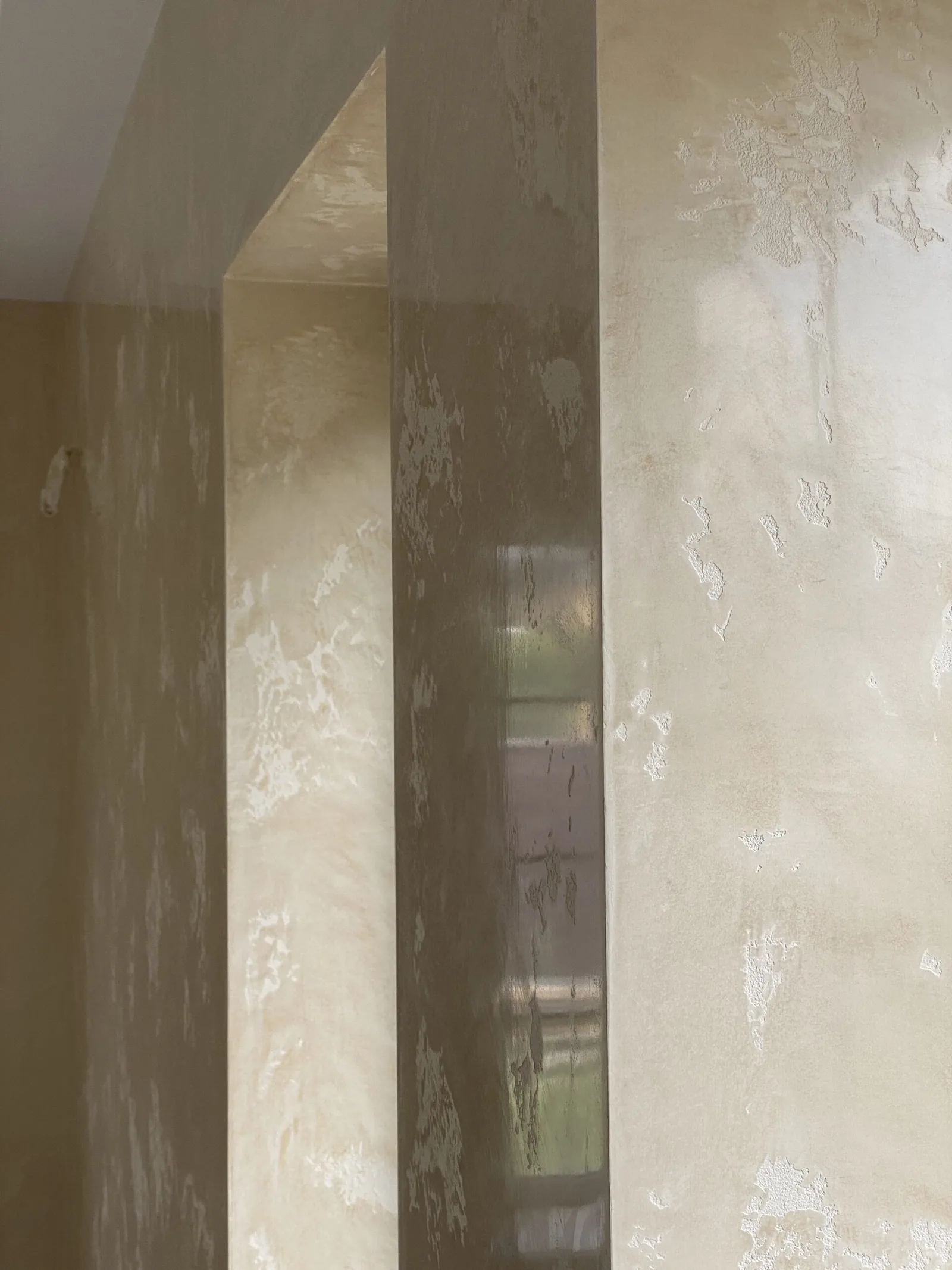 Polished Venetian plaster finish on an interior wall, Main Line PA